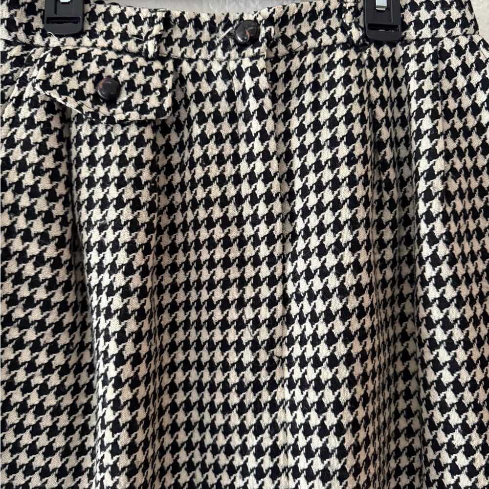 Marc Jacobs Houndstooth Wool Blend Mini Skirt - Black & White - Size 10 - Picture 3 of 7